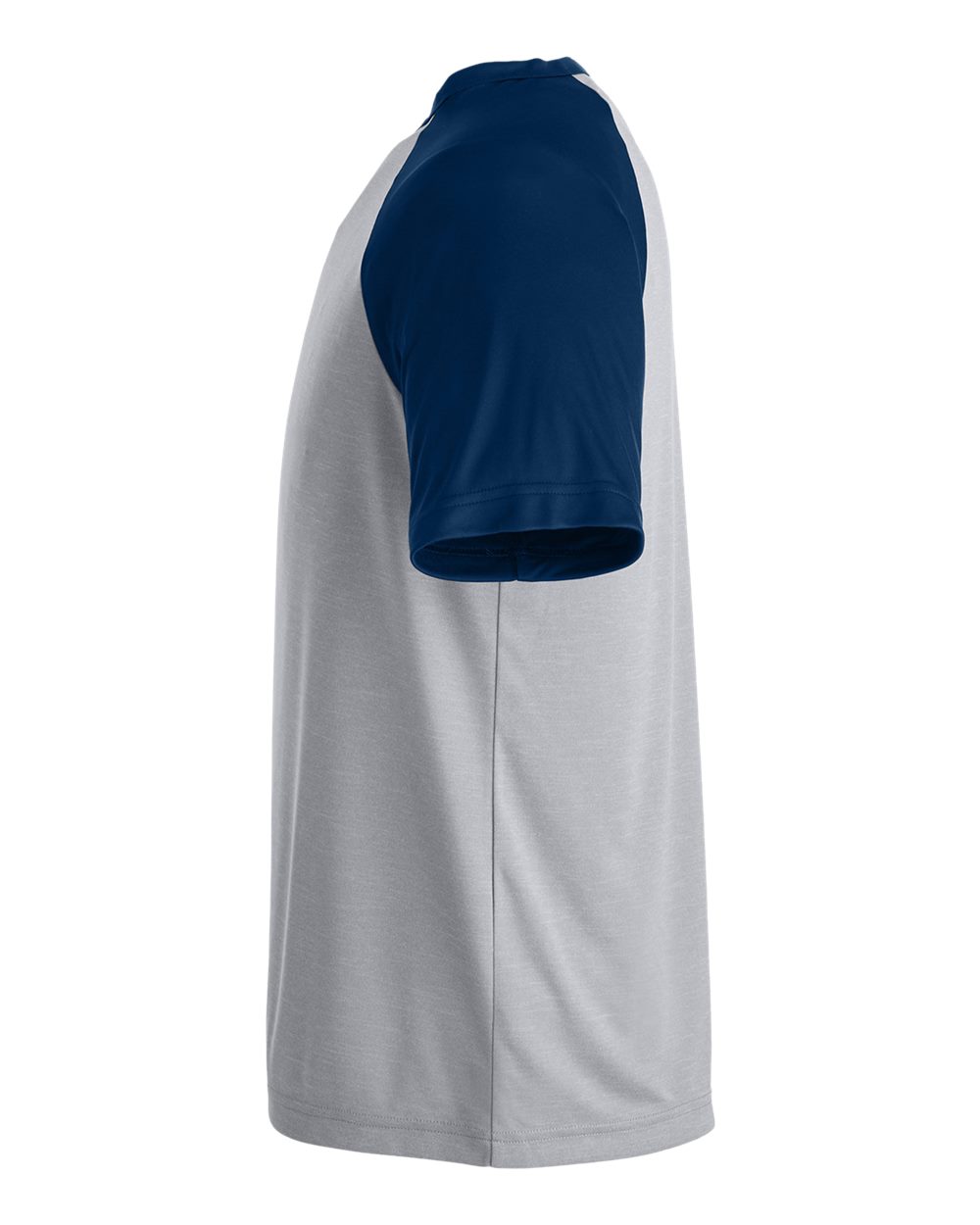 Team 365 Unisex Zone Colorblock Raglan T-Shirt - TT62 Athletic Heather- Sport Dark Navy