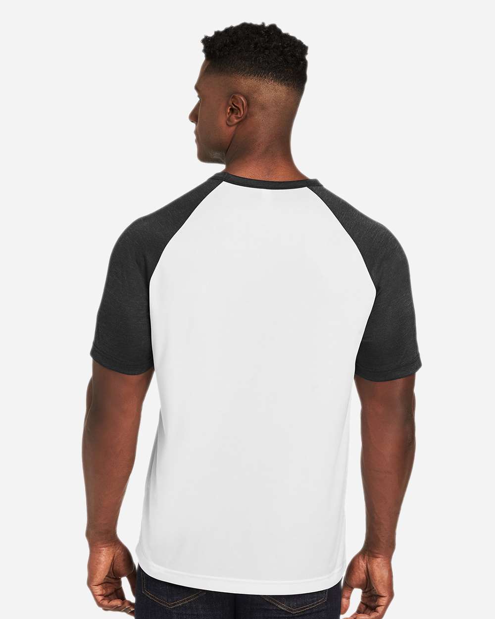 Team 365 Unisex Zone Colorblock Raglan T-Shirt - TT62 White- Black Heather