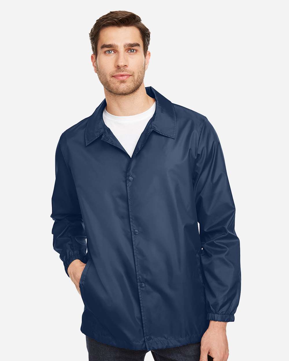 Team 365 Unisex Zone Protect Coaches Jacket - TT75 Sport Dark Navy