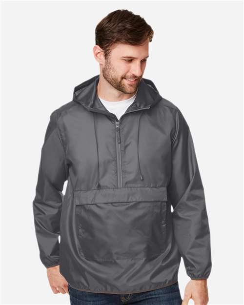Team 365 Unisex Zone Protect Packable Anorak Jacket - TT77 Sport Graphite