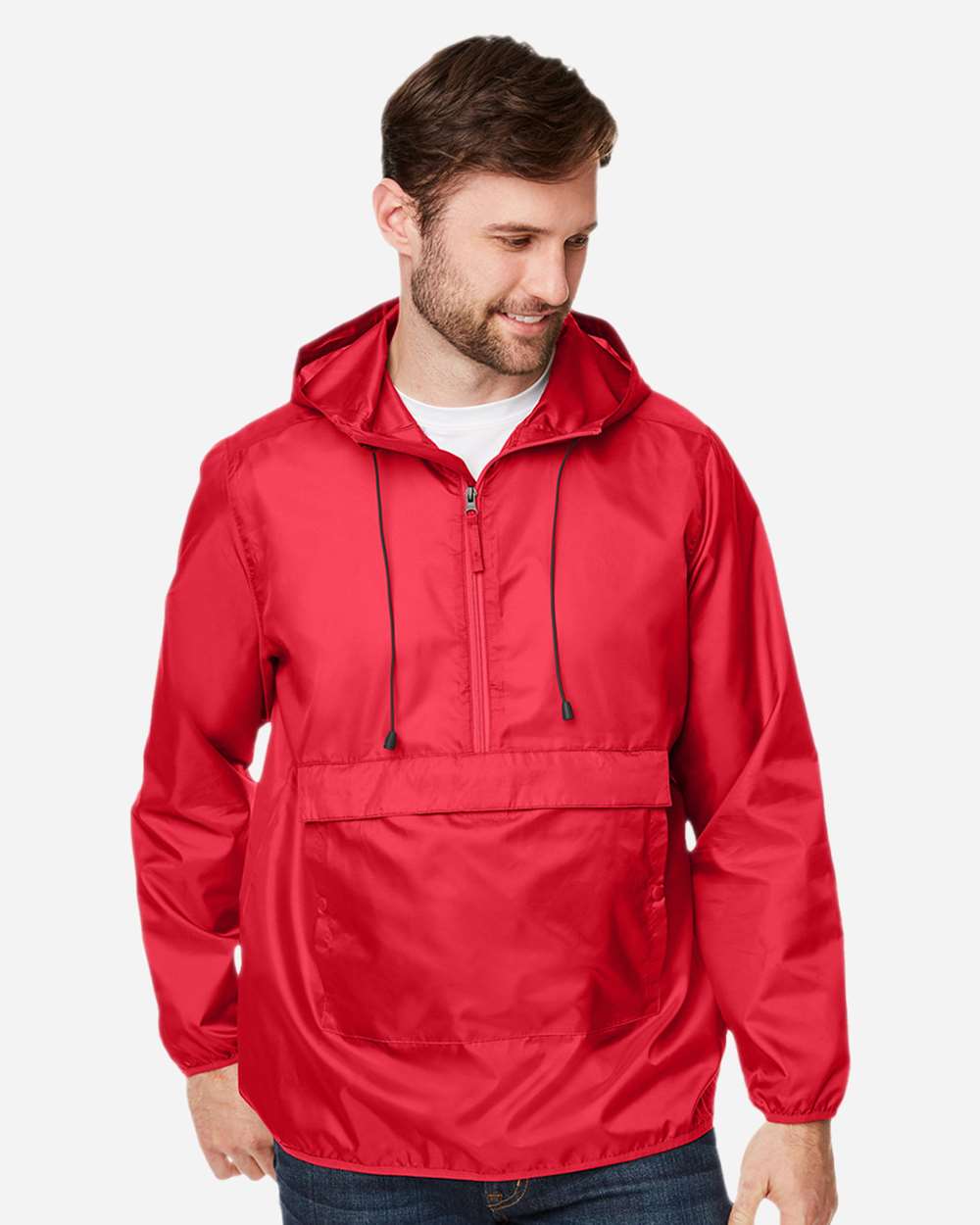 Team 365 Unisex Zone Protect Packable Anorak Jacket - TT77 Sport Red