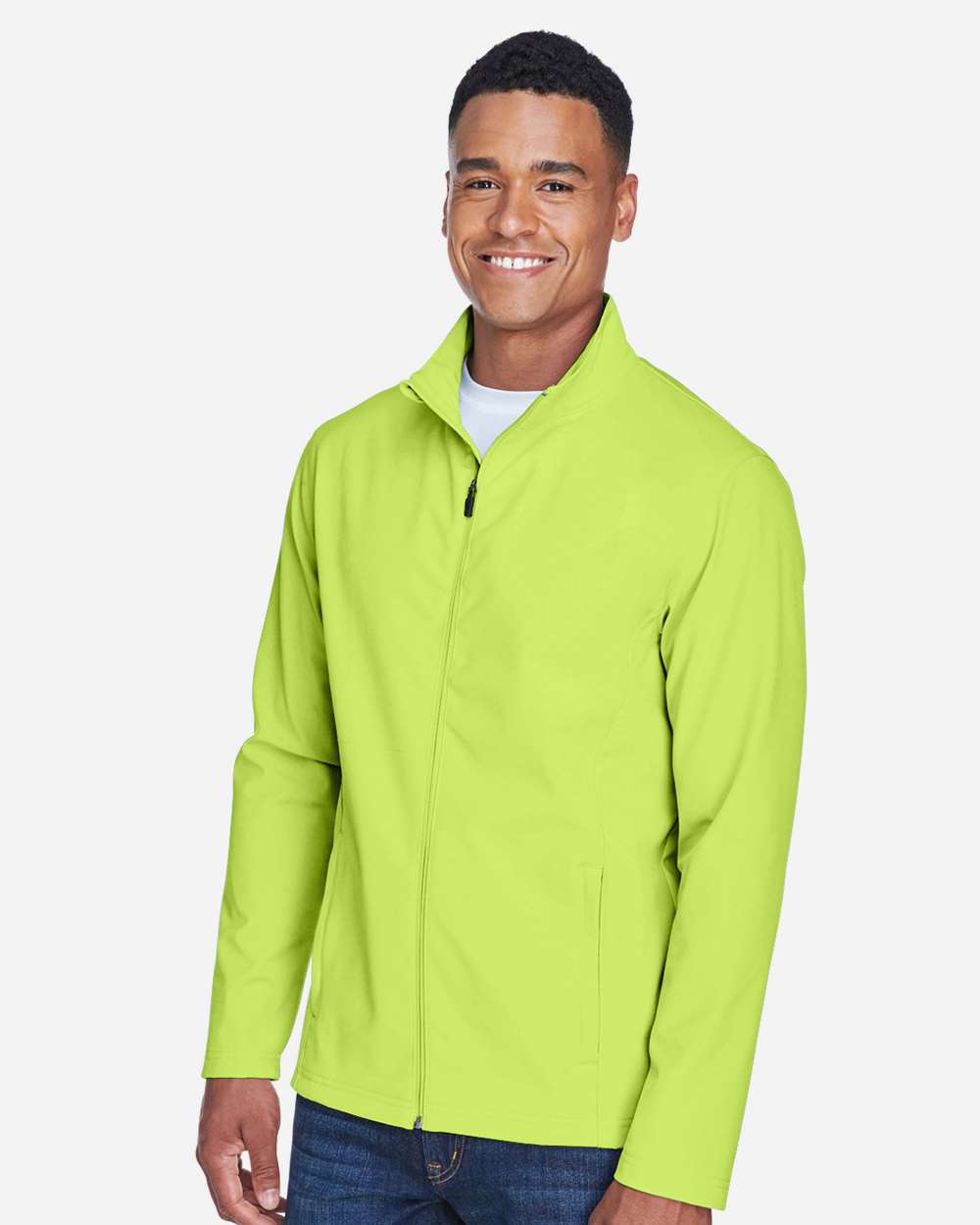 Team 365 Men's Leader Soft Shell Jacket - TT80 Safety Yellow