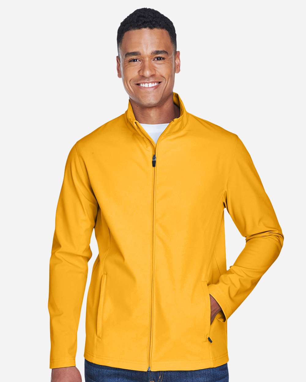 Team 365 Men's Leader Soft Shell Jacket - TT80 Sport Athletic Gold