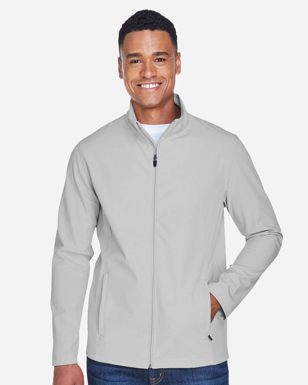 Team 365 Men's Leader Soft Shell Jacket - TT80 Sport Silver