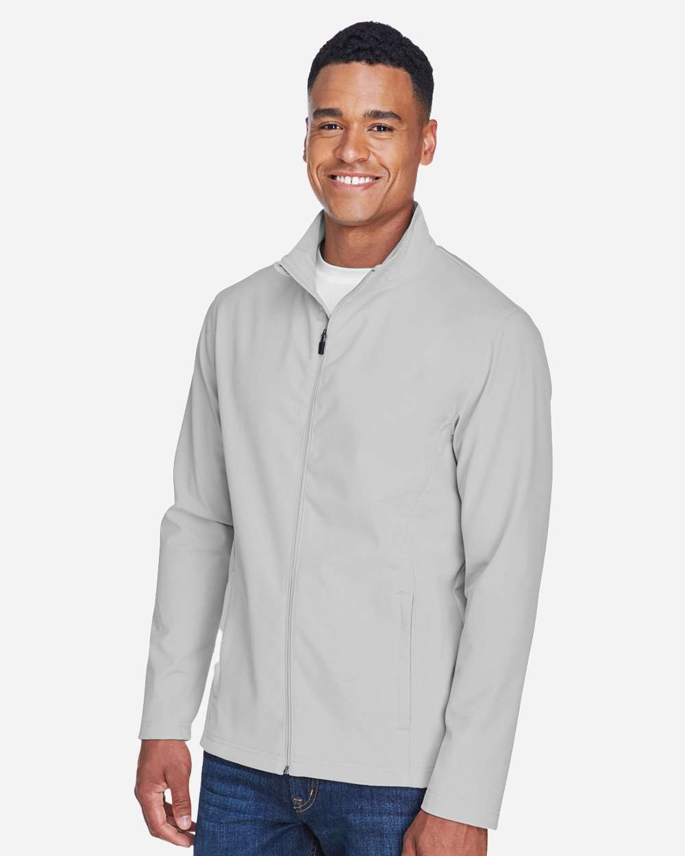 Team 365 Men's Leader Soft Shell Jacket - TT80 Sport Silver