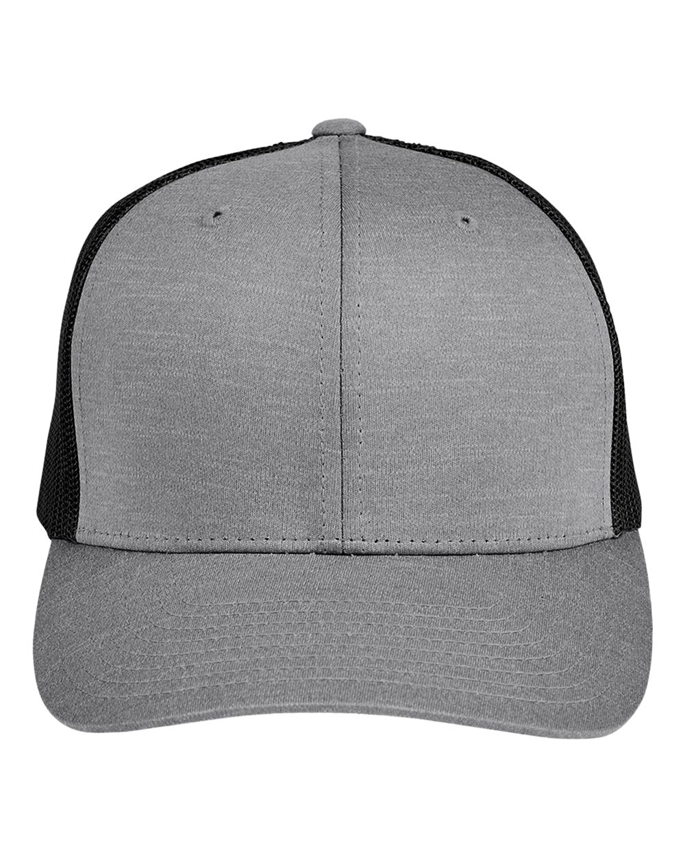 Team 365 Zone Sonic Heather Trucker Cap - TT802 Dark Grey Heather- Black