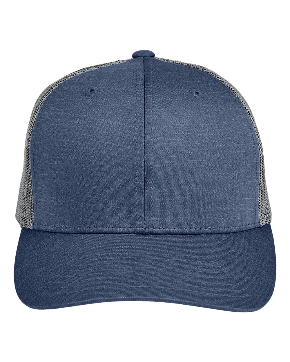 Team 365 Zone Sonic Heather Trucker Cap - TT802 Sport Dark Navy Heather- Sport Graphite