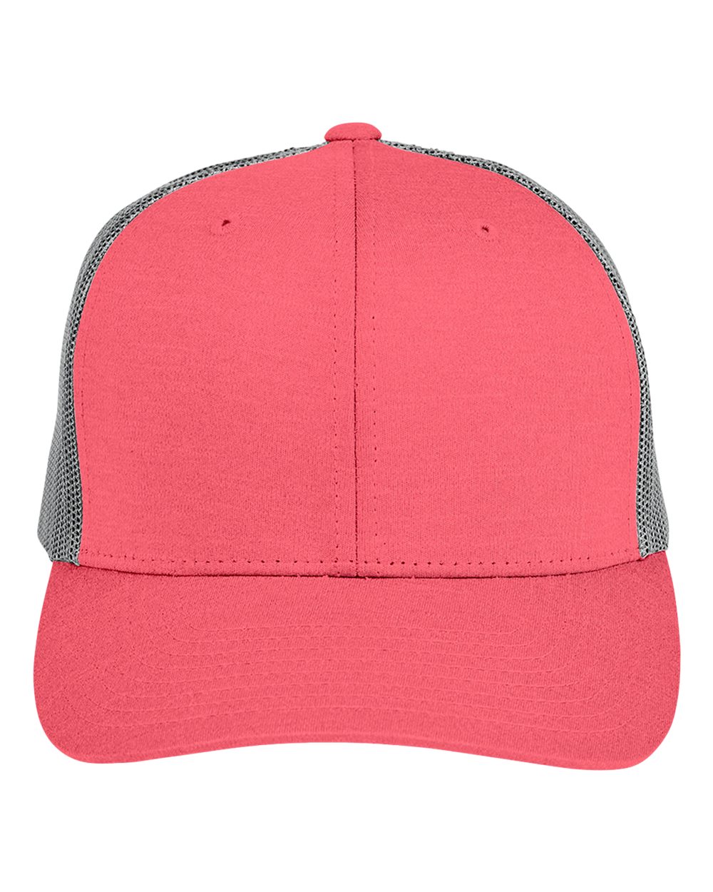 Team 365 Zone Sonic Heather Trucker Cap - TT802 Sport Red Heather- Sport Graphite