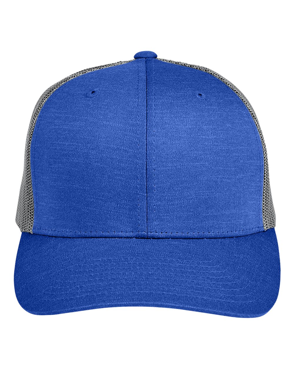 Team 365 Zone Performance Trucker Cap by Yupoong - TT802 Sport Royal Heather- Sport Graphite