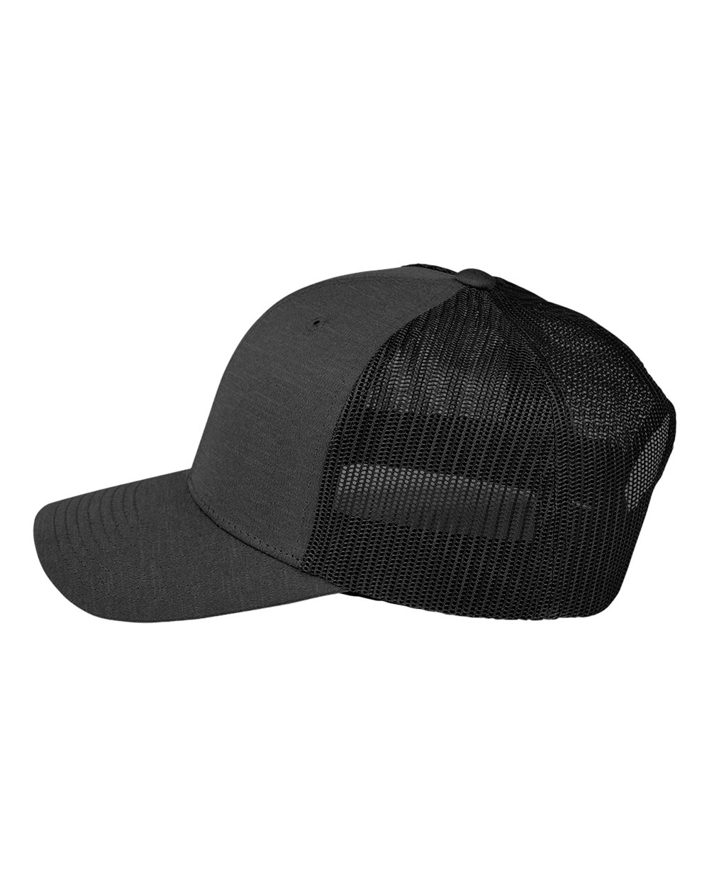 Team 365 Youth Zone Sonic Heather Trucker Cap - TT802Y Black Heather- Black