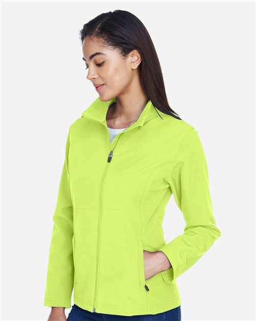 Team 365 Women's Leader Soft Shell Jacket - TT80W Safety Yellow