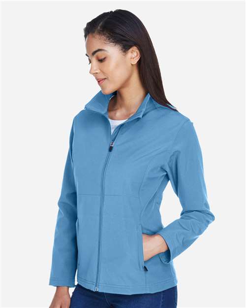 Team 365 Women's Leader Soft Shell Jacket - TT80W Sport Light Blue