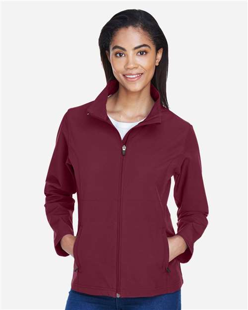 Team 365 Women's Leader Soft Shell Jacket - TT80W Sport Maroon