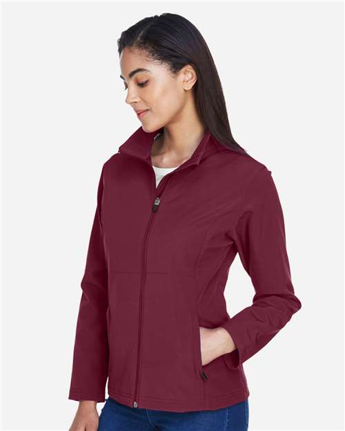 Team 365 Women's Leader Soft Shell Jacket - TT80W Sport Maroon