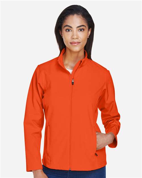 Team 365 Women's Leader Soft Shell Jacket - TT80W Sport Orange