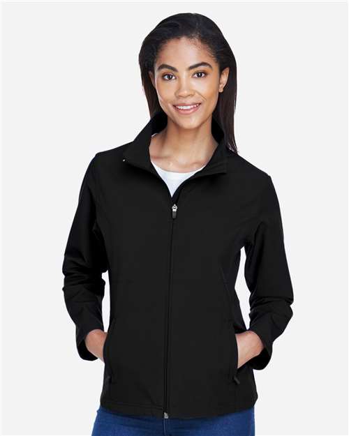 Team 365 Women's Leader Soft Shell Jacket - TT80W Black
