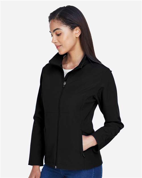 Team 365 Women's Leader Soft Shell Jacket - TT80W Black