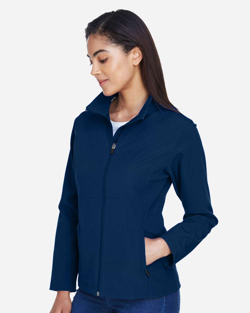Team 365 Women's Leader Soft Shell Jacket - TT80W Sport Dark Navy