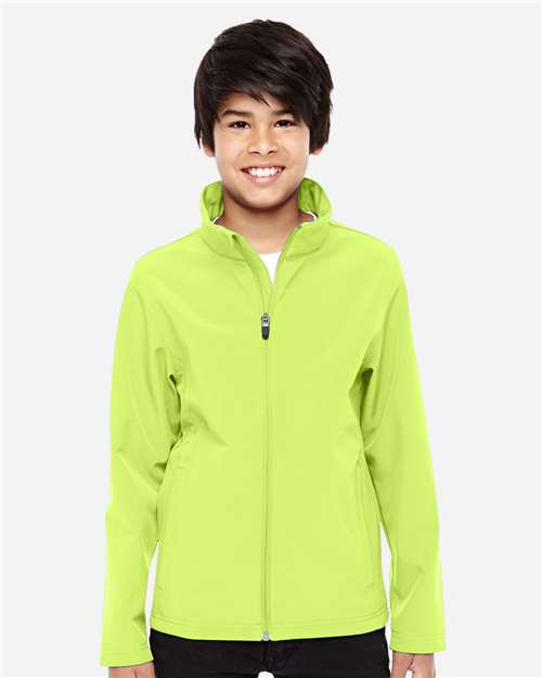 Team 365 Youth Leader Soft Shell Jacket - TT80Y Safety Yellow