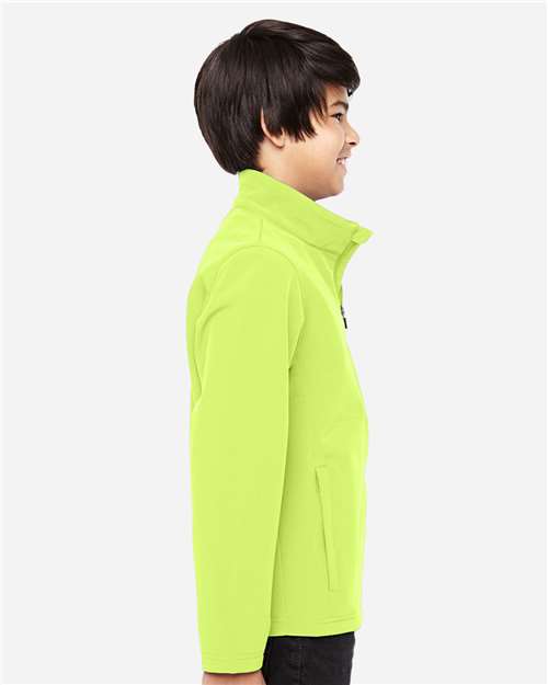 Team 365 Youth Leader Soft Shell Jacket - TT80Y Safety Yellow