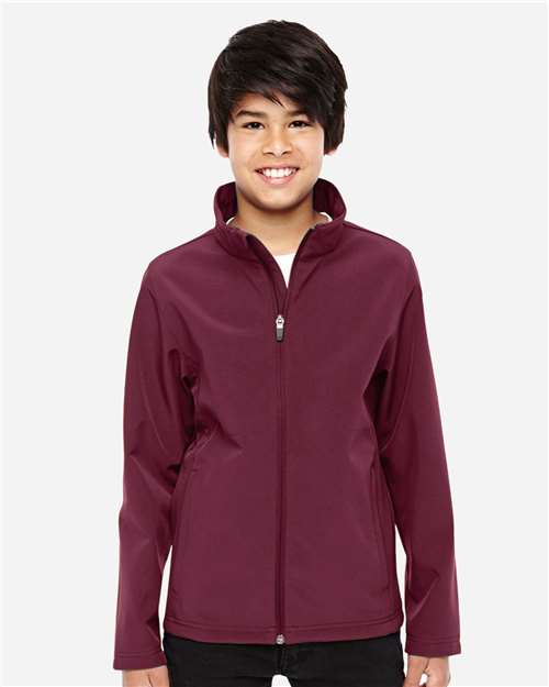 Team 365 Youth Leader Soft Shell Jacket - TT80Y Sport Maroon