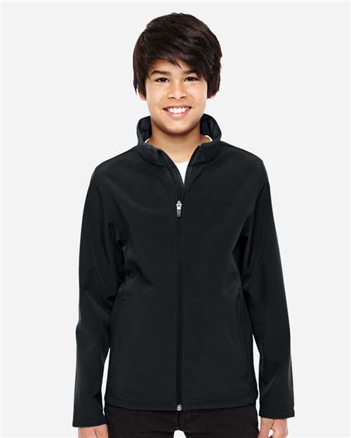 Team 365 Youth Leader Soft Shell Jacket - TT80Y Black