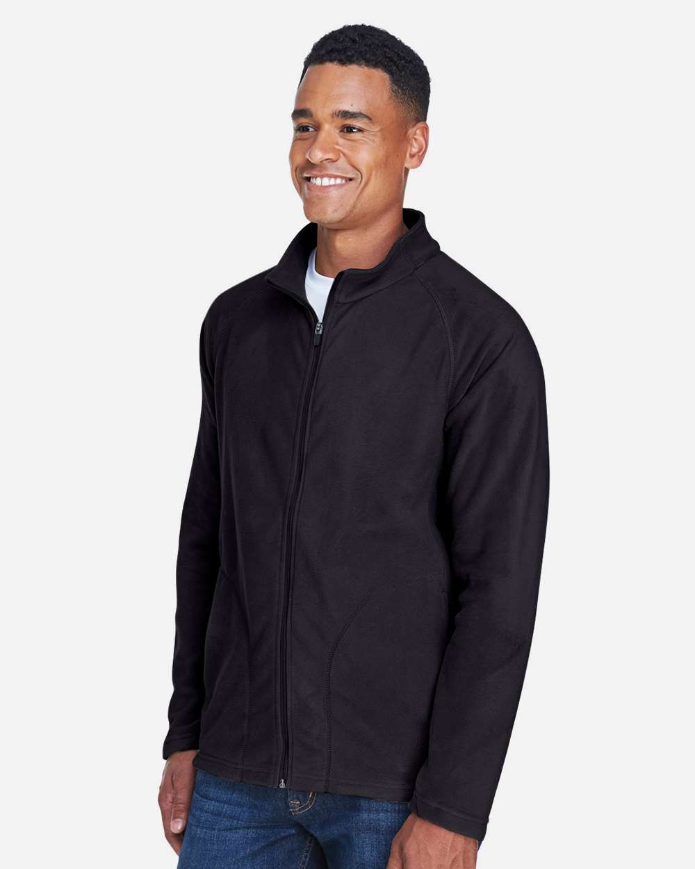 Team 365 Men's Campus Microfleece Jacket - TT90 Black