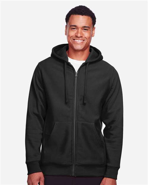 Team 365 Unisex Zone HydroSport™ Heavyweight Full-Zip Hooded Sweatshirt - TT95 Black