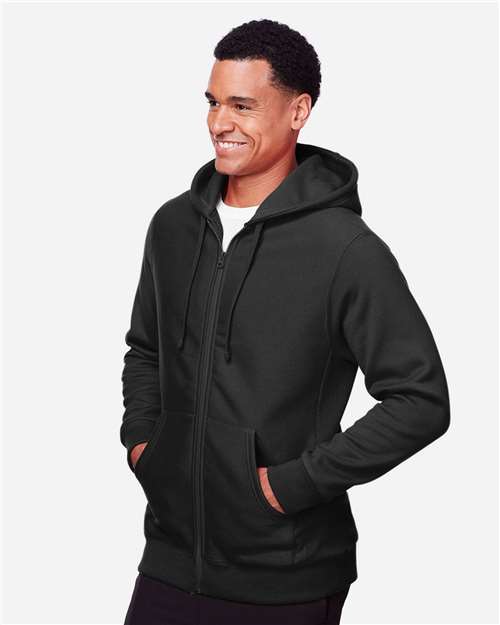 Team 365 Unisex Zone HydroSport™ Heavyweight Full-Zip Hooded Sweatshirt - TT95 Black