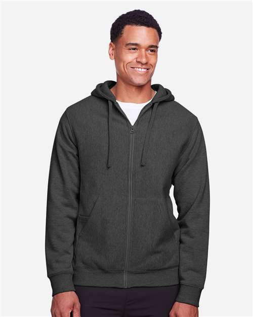 Team 365 Unisex Zone HydroSport™ Heavyweight Full-Zip Hooded Sweatshirt - TT95 Dark Grey Heather