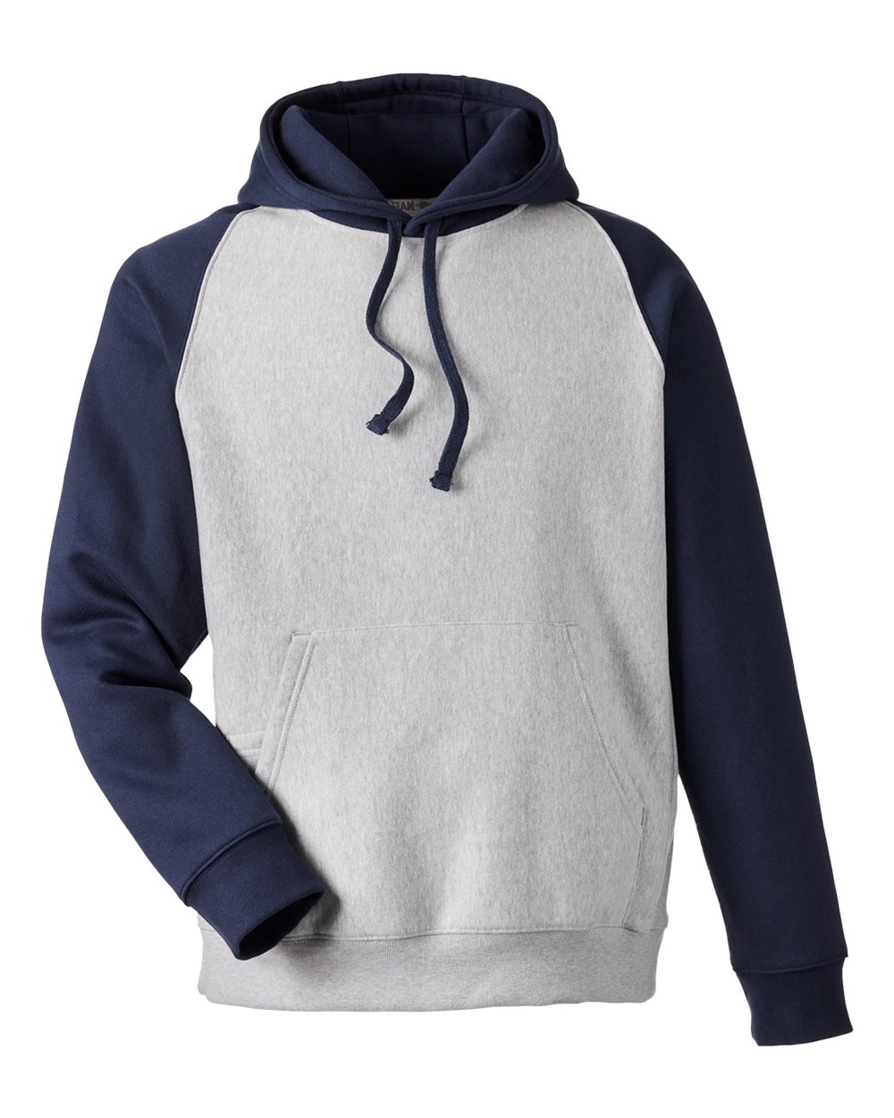 Team 365 Unisex Zone HydroSport™ Heavyweight Colorblock Hooded Sweatshirt - TT96CB Athletic Heather- Sport Dark Navy