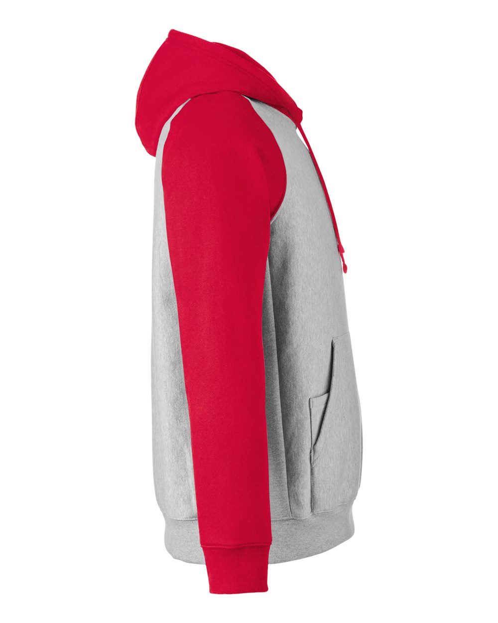 Team 365 Unisex Zone HydroSport™ Heavyweight Colorblock Hooded Sweatshirt - TT96CB Athletic Heather- Sport Red