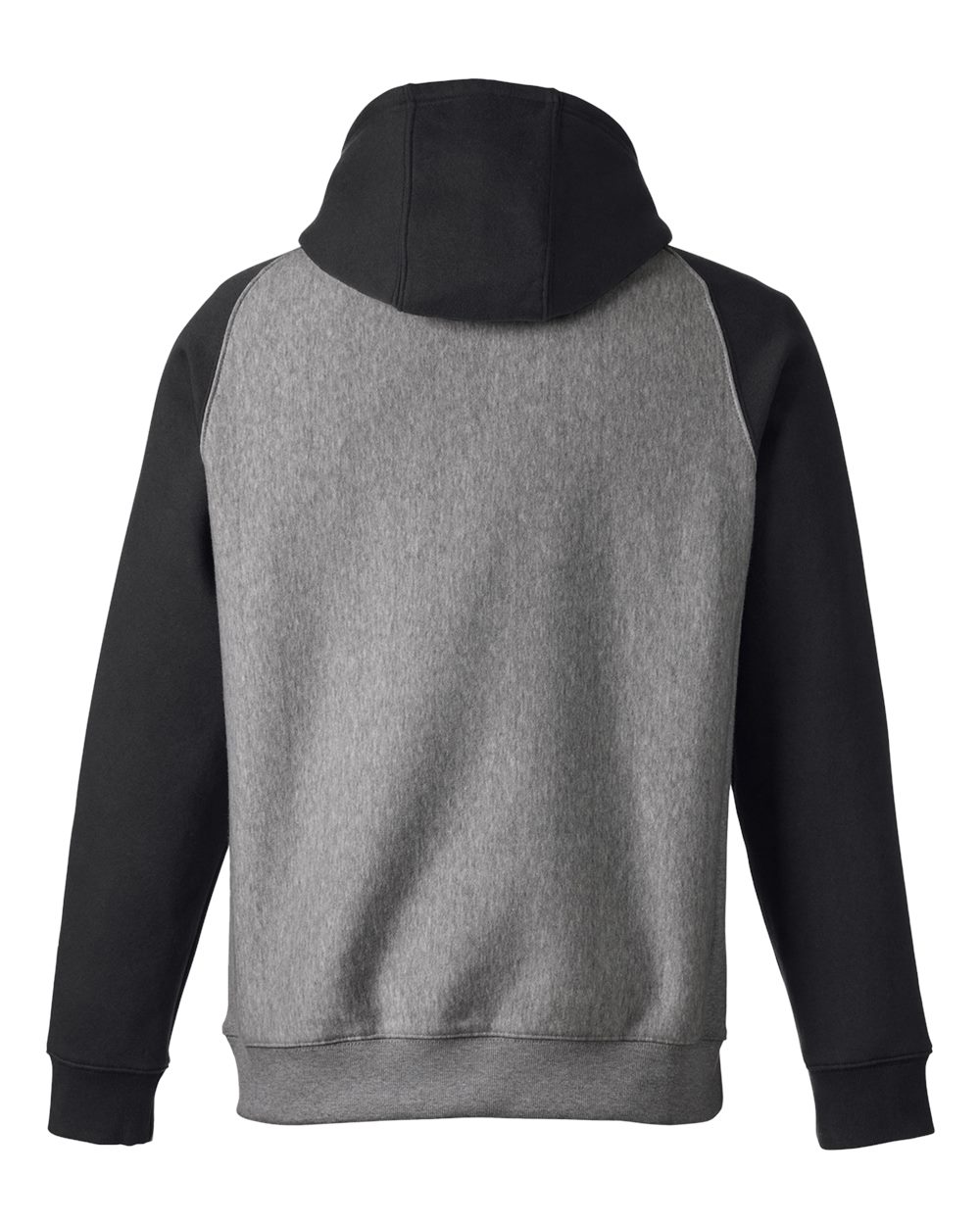 Team 365 Unisex Zone HydroSport™ Heavyweight Colorblock Hooded Sweatshirt - TT96CB Dark Grey Heather- Black