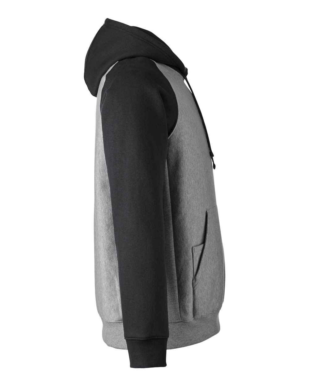 Team 365 Unisex Zone HydroSport™ Heavyweight Colorblock Hooded Sweatshirt - TT96CB Dark Grey Heather- Black