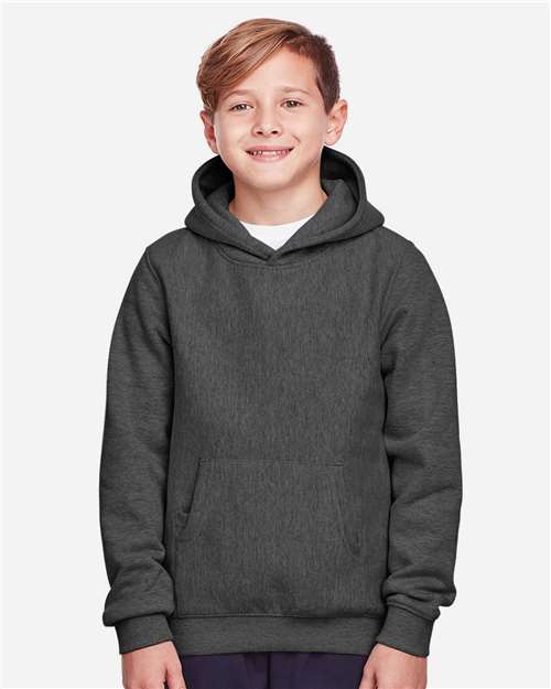 Team 365 Youth Zone HydroSport™ Heavyweight Hooded Sweatshirt - TT96Y Dark Grey Heather