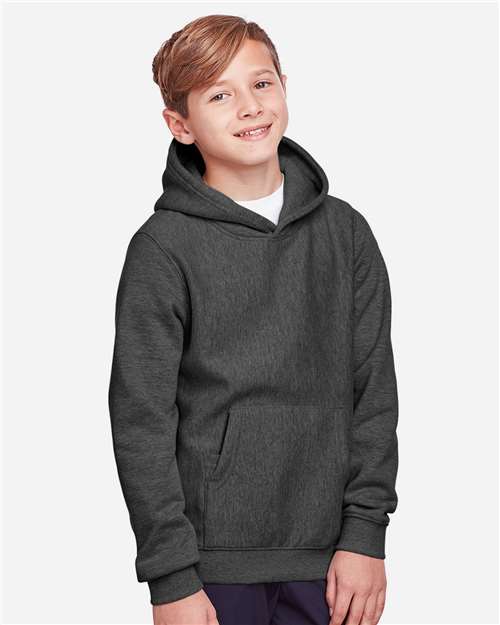 Team 365 Youth Zone HydroSport™ Heavyweight Hooded Sweatshirt - TT96Y Dark Grey Heather