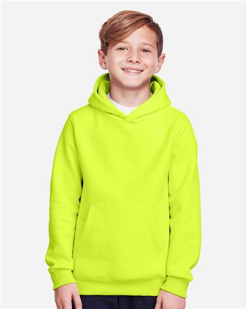 Team 365 Youth Zone HydroSport™ Heavyweight Hooded Sweatshirt - TT96Y Safety Yellow