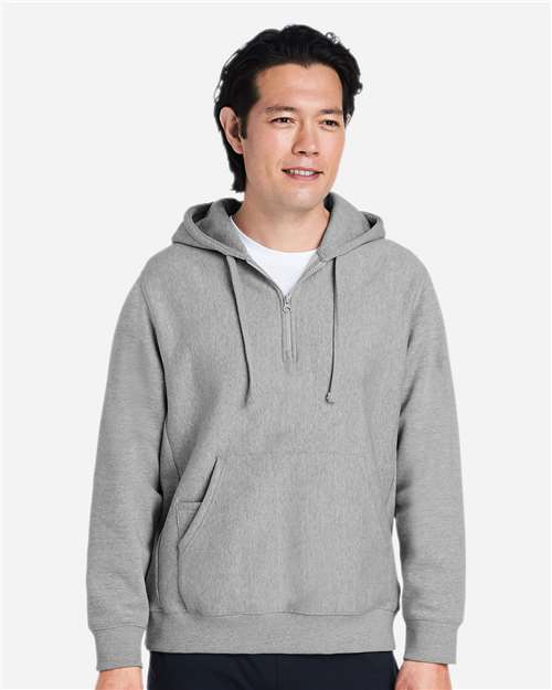 Team 365 Unisex Zone HydroSport™ Heavyweight Quarter-Zip Hooded Sweatshirt - TT97 Athletic Heather