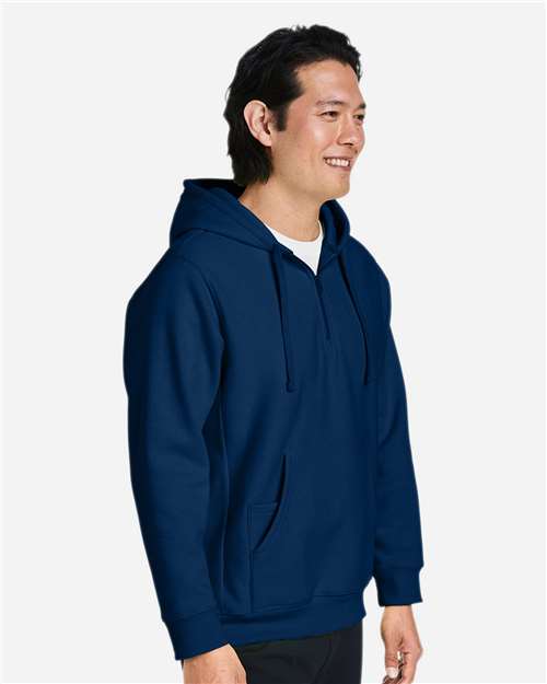 Team 365 Unisex Zone HydroSport™ Heavyweight Quarter-Zip Hooded Sweatshirt - TT97 Sport Dark Navy