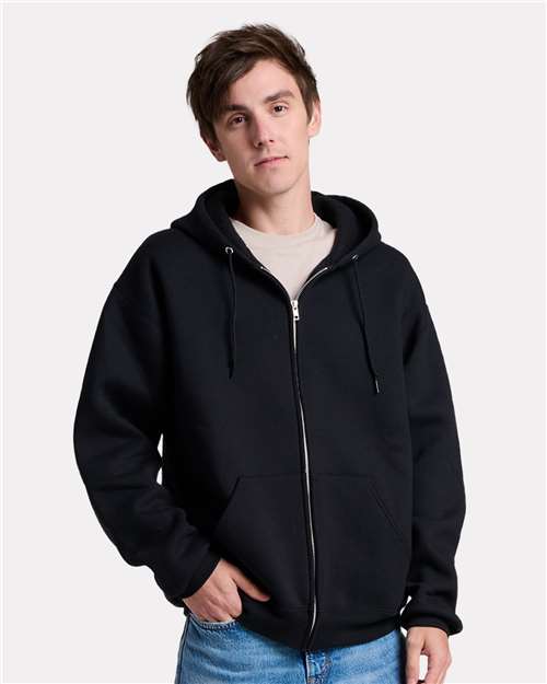 JERZEES Unisex Rugged Full-Zip Hooded Sweatshirt - Z12MR Black Ink