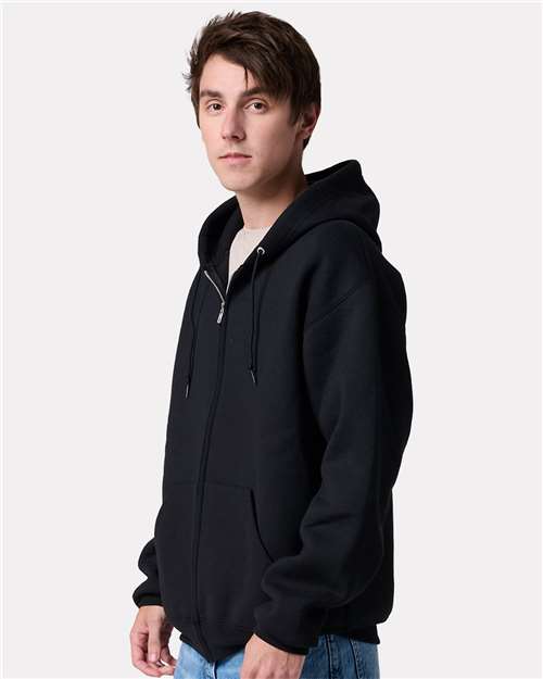 JERZEES Unisex Rugged Full-Zip Hooded Sweatshirt - Z12MR Black Ink