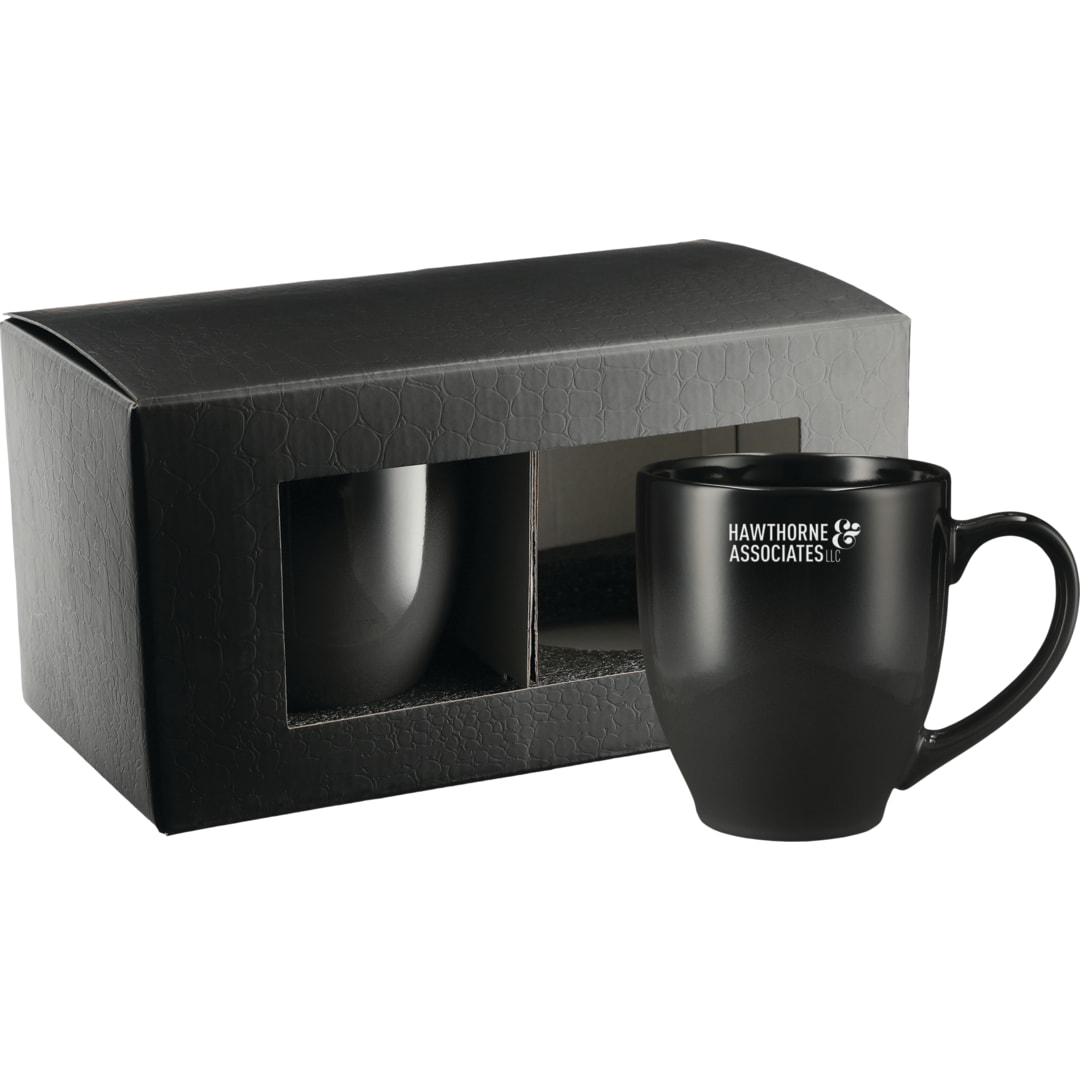 Bistro Ceramic Mug 2 in 1 Gift Set - 1628-05 Black