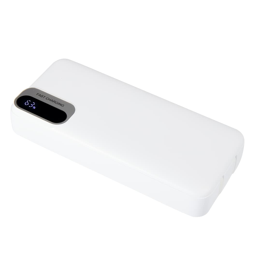 Laptop Power 20,000 mAh PD Power Bank with Cables - 7122-29 White