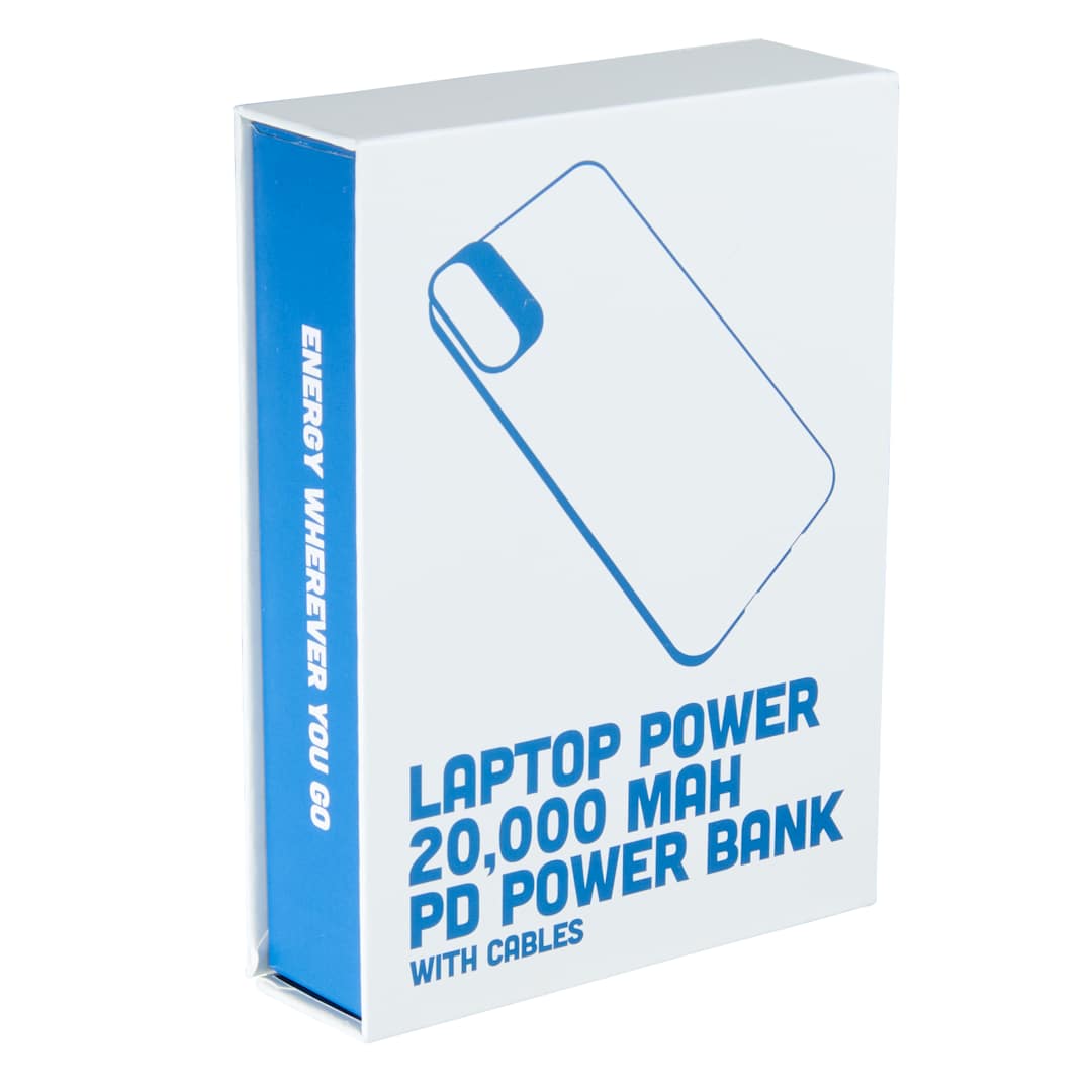 Laptop Power 20,000 mAh PD Power Bank with Cables - 7122-29 White