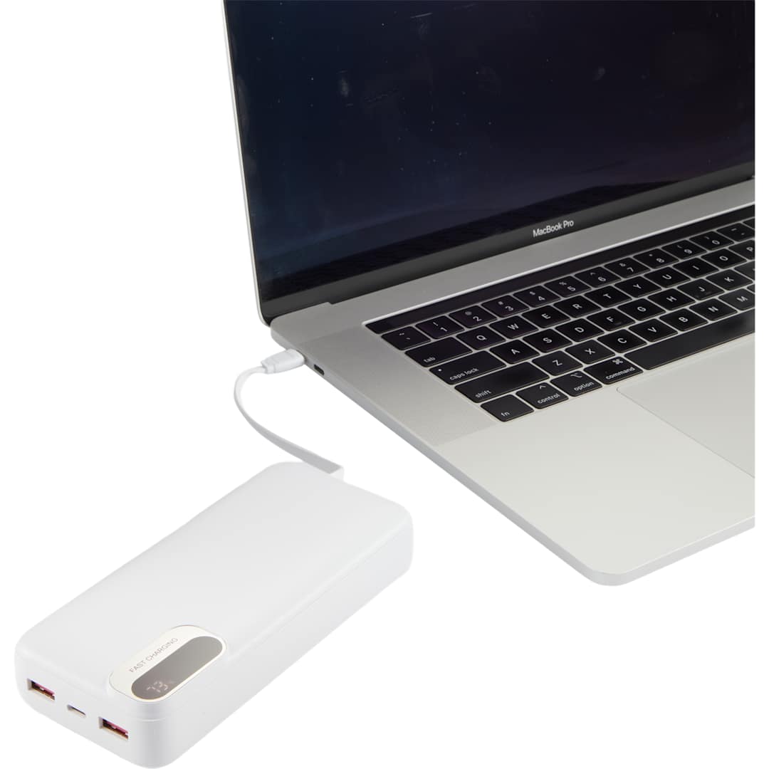 Laptop Power 20,000 mAh PD Power Bank with Cables - 7122-29 White