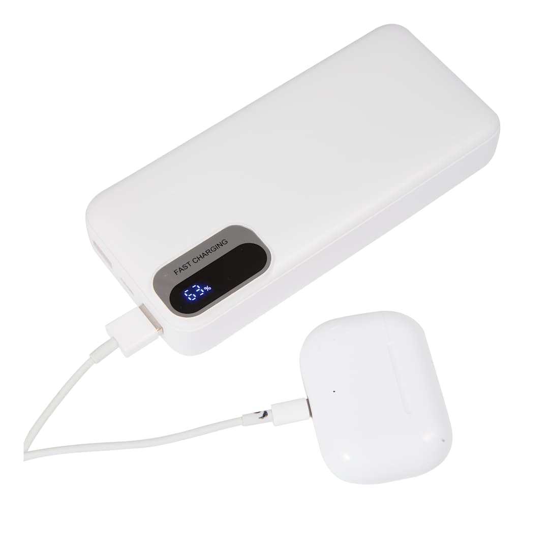 Laptop Power 20,000 mAh PD Power Bank with Cables - 7122-29 White
