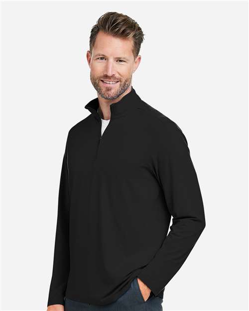 Devon & Jones Men's Raleigh Stretch Quarter-Zip Pullover - DG425 Black
