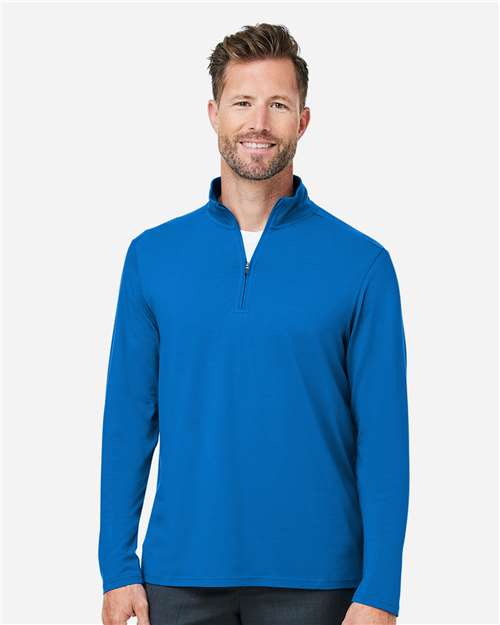 Devon & Jones Men's Raleigh Stretch Quarter-Zip Pullover - DG425 French Blue
