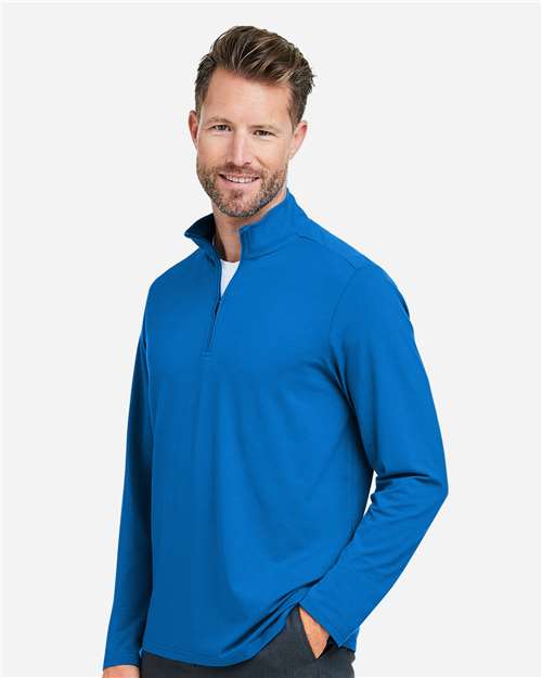 Devon & Jones Men's Raleigh Stretch Quarter-Zip Pullover - DG425 French Blue