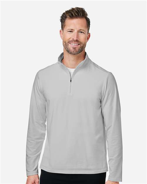Devon & Jones Men's Raleigh Stretch Quarter-Zip Pullover - DG425 Grey